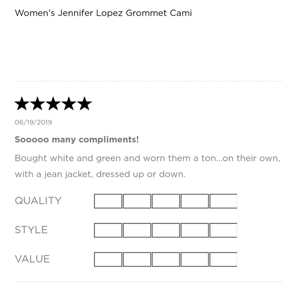 🤎 3/$35 Last 1❣️ shady palm Jennifer Lopez grommet cami - Picture 6 of 8